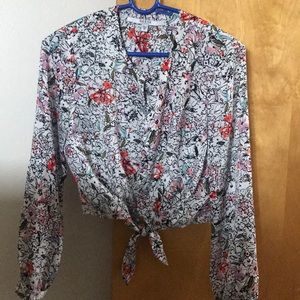Guess button up satin shirt! Like brand new!